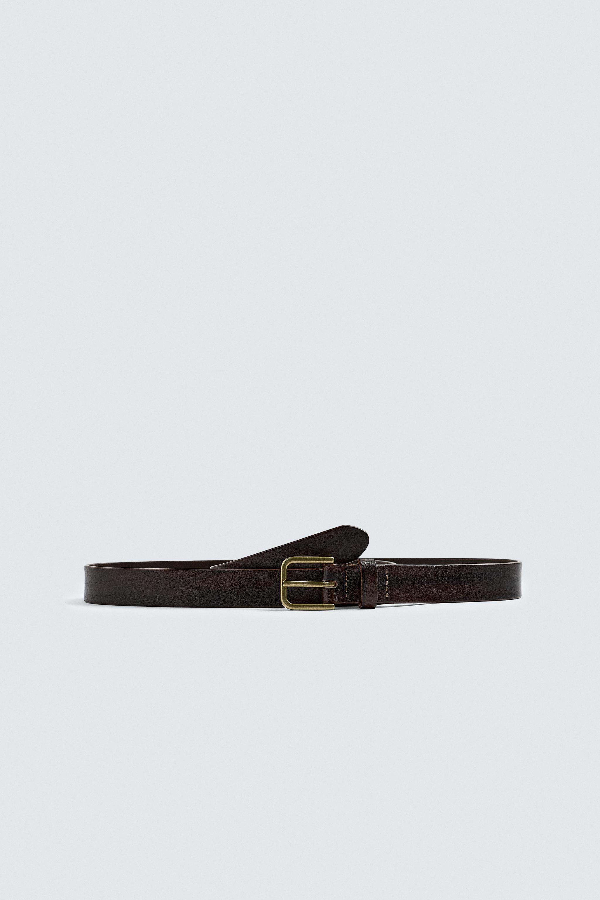 CEINTURE EN CUIR À EFFET FROISSÉ